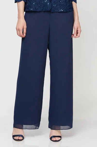 Alex Evenings Straight Leg Chiffon Pant In Lavender