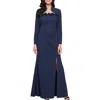 Alex Evenings Stretch Crepe Gown With Bolero Jacket In Navy