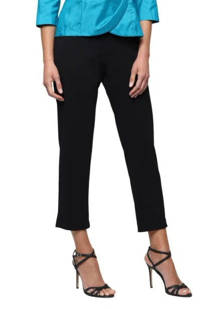 Alex Evenings Stretch Crepe Slim Leg Pants In Black