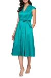 Alex Evenings Stretch Taffeta Cocktail Dress In Hot Teal