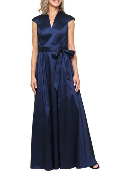 Alex Evenings Stretch Taffeta Gown In Black