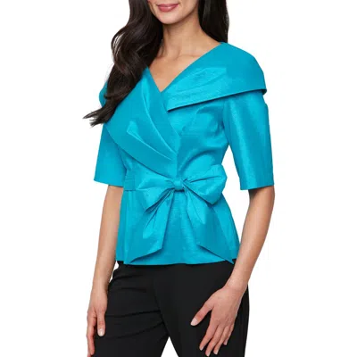 Alex Evenings Tie Side Faux Wrap Top