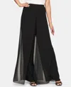 Alex Evenings Womens Cropped Drapey Wide Leg Pants In Black