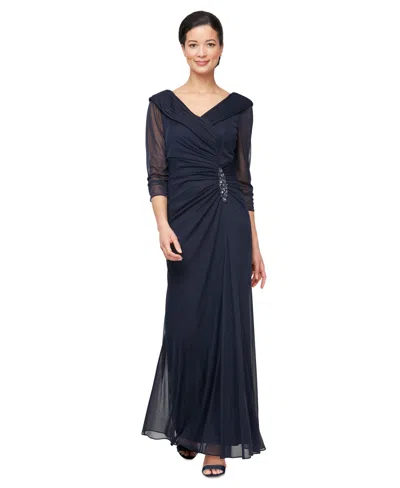 Alex Evenings Women's 3/4-sleeve V-neck Gown