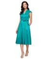 Alex Evenings Stretch Taffeta Cocktail Dress In Hot Teal
