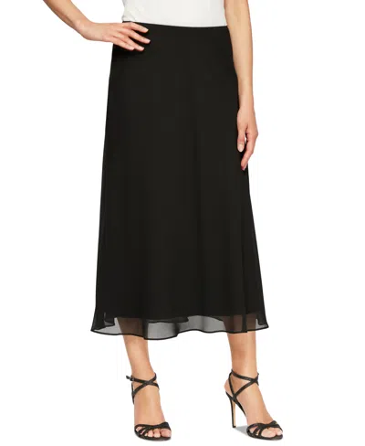 Alex Evenings Women's Chiffon Pull-on Midi Skirt