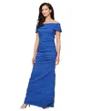 Alex Evenings Women's Crinkle Detail Off-the-shoulder Gown In Multi