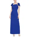 Alex Evenings Petite Scuba-crepe Cap-sleeve Dress In Royal