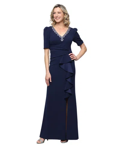 Alex Evenings Women's Embellished V-neck Ball Gown In Black