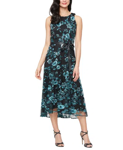 Alex Evenings Women's Embroidered Tulle Midi Dress In Multi
