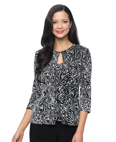 Alex Evenings Women's Glitter Slinky Twinset In Black