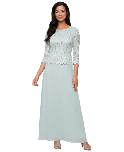 Alex Evenings Women's Lace-bodice Gown