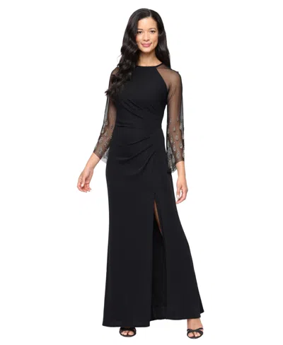 Alex Evenings Women's Long Metallic Gown In Black
