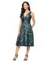 Alex Evenings Women's Midi Sleeveless Printed Dress In Green