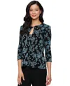 Alex Evenings Women's Printed Glitter-knit Scoop-neck Tank Top & Jacket In Black