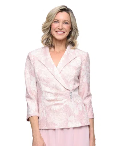 Alex Evenings Women's Printed Jacquard Top In Pink