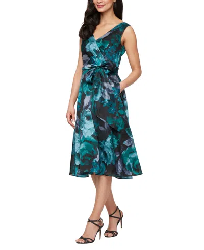 Alex Evenings Women's Printed Midi Yoryu Sleeveless Dress In Multi