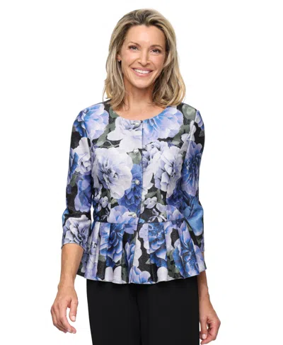 Alex Evenings Women's Printed Peplum Top In Multi