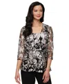 Alex Evenings Women's Printed Tulle Jacket & Top Set