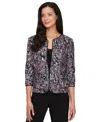 Alex Evenings Women's Scoop-neck Tank & Embroidered Jacket In Black,purple