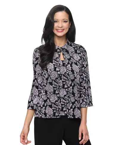 Alex Evenings Women's Scoop Neck Top In Black