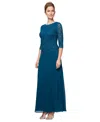 Alex Evenings Plus Size Sequined Lace Gown