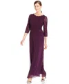 Alex Evenings Women's Sequin Embellished Lace Top Gown In Deep Plum