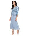 Alex Evenings Sequin Floral Stretch Crepe Cocktail Dress & Jacket