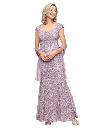 Alex Evenings Women's Sequined Soutache Mermaid Gown In Pink