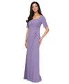 Alex Evenings Side Ruched Stretch Crepe Gown