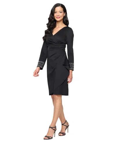 Alex Evenings Women's Short Stretch Scuba Crepe Dress In Black