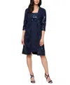 Alex Evenings 81961003 Short Mother Of The Bride Sequin Jacket Dress In Blue