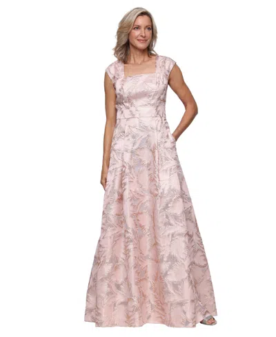 Alex Evenings Women's Sleeveless Jacquard Gown In Pink