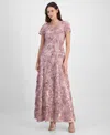 Alex Evenings Plus Size Rosette Gown In Rose
