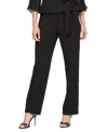Alex Evenings Satin Stripe Stretch Crepe Pants In Black
