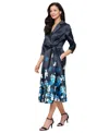 Alex Evenings Placement Print Faux Wrap Mikado Cocktail Dress In Green