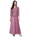 Alex Evenings Embroidered Mock Two-piece Gown With Jacket