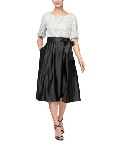 Alex Evenings Women's Tea-length A-line Ball Skirt In Black