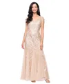 Alex Evenings Women's V-neck Embroidered Tulle Dress In Neutral