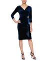 Alex Evenings Womens Embellished Polyester Sheath Dress In Imperial