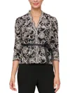 Alex Evenings Petite Floral-embroidered 3/4-sleeve Lace Top In Multi