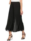 Alex Evenings Chiffon Wide-leg Capri Pants In Black