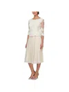 Alex Evenings Plus Size Embroidered Lace A-line Dress In Grey