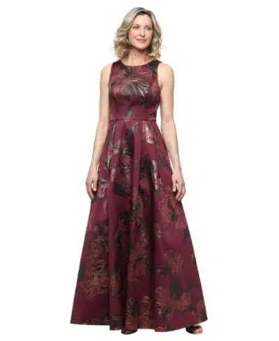 Alex Evenings Womens Floral Print Boat Neck Sleeveless Dress In Multi