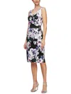 ALEX EVENINGS WOMENS FLORAL PRINT JERSEY COCKTAIL AND PARTY DRESS