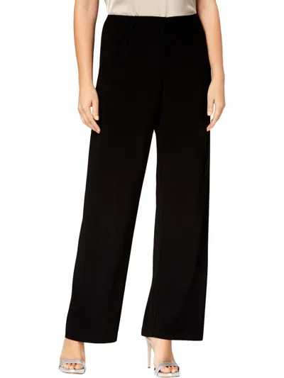 Alex Evenings Womens Jersey Dressy Wide Leg Pants In Black