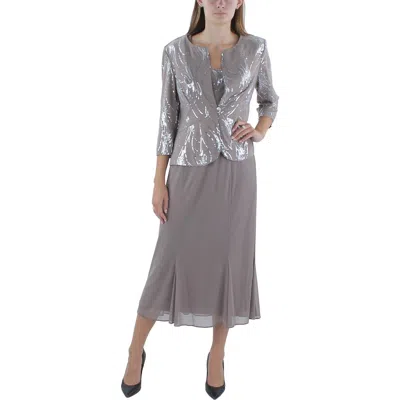 Alex Evenings Womens Knit 2pc Evening Dress