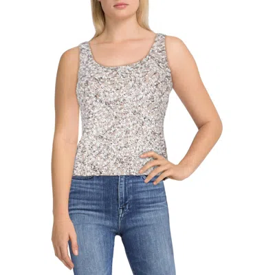 Alex Evenings Womens Knit Glitter Tank Top In Beige