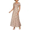 Alex Evenings Rosette A-line Gown In White