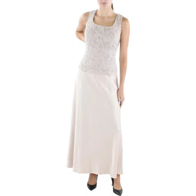 Alex Evenings Womens Lace Sleeveless Evening Dress In Gray